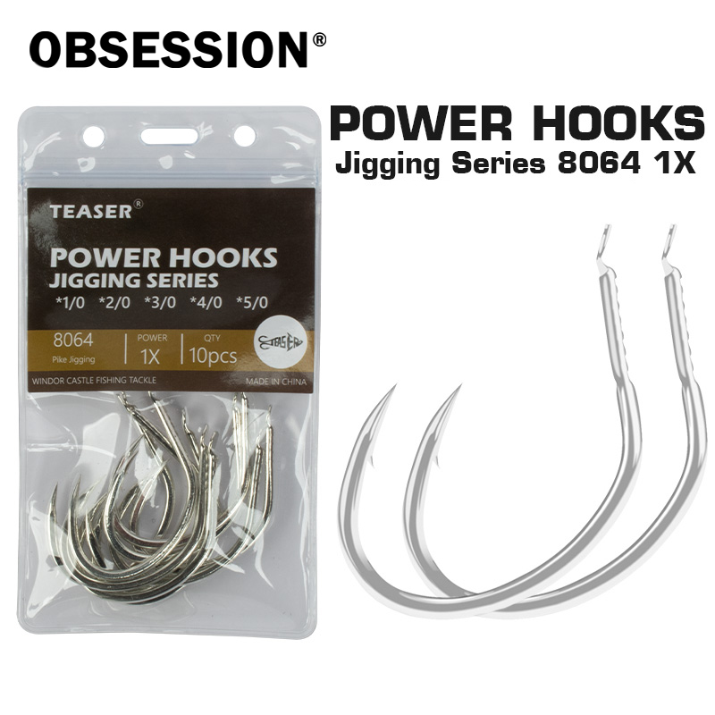 Fishing Hook Offset - OBSESSION 10 pz/borsa 8064 1X Metallo