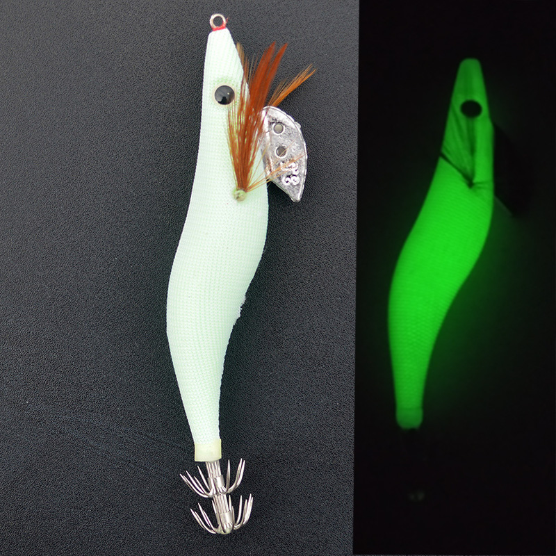 Fishing Hook Size - 1 pz maschere di calamari luminosi