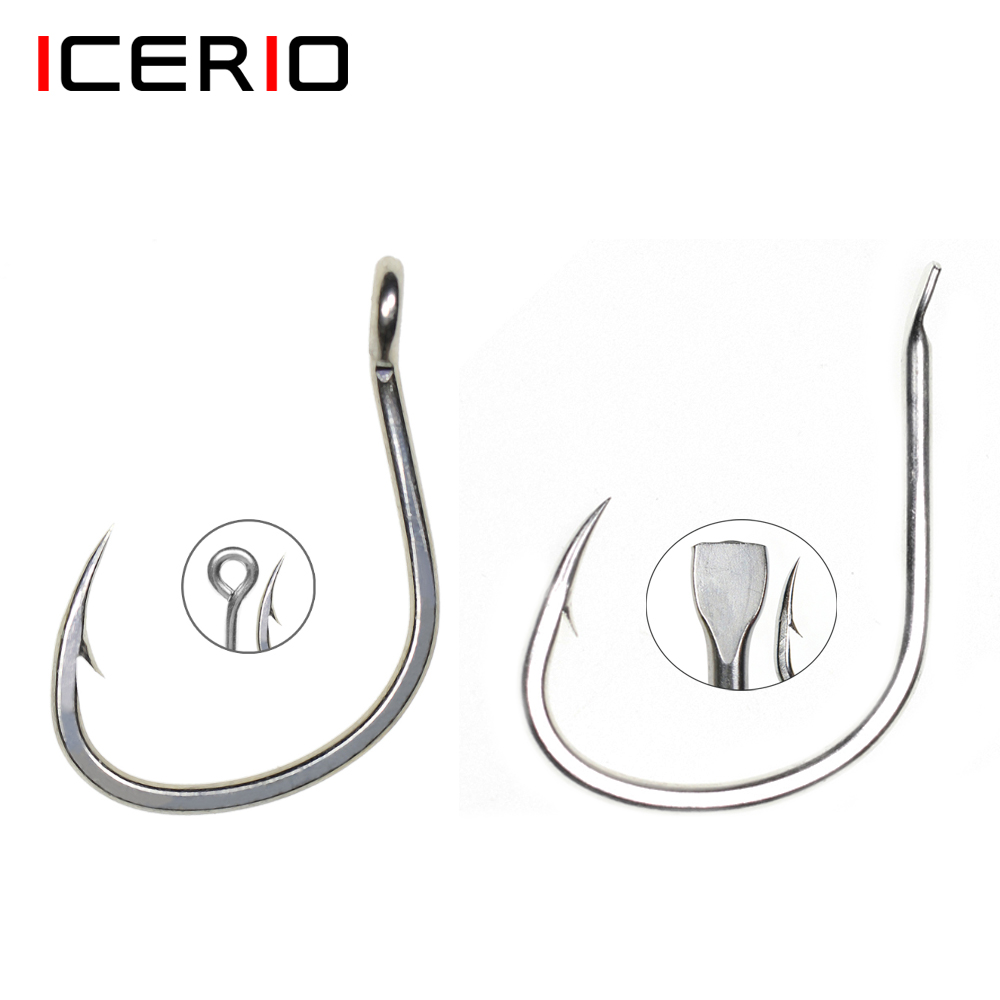 Fishing Hook Barbless - ICERIO 10PCS Rivestimento in stagno opaco