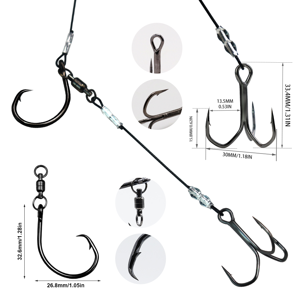 ZYZHE 1/3/5 pezzi Stinger Rigs - Fishing Hook Circle recensione e prezzo