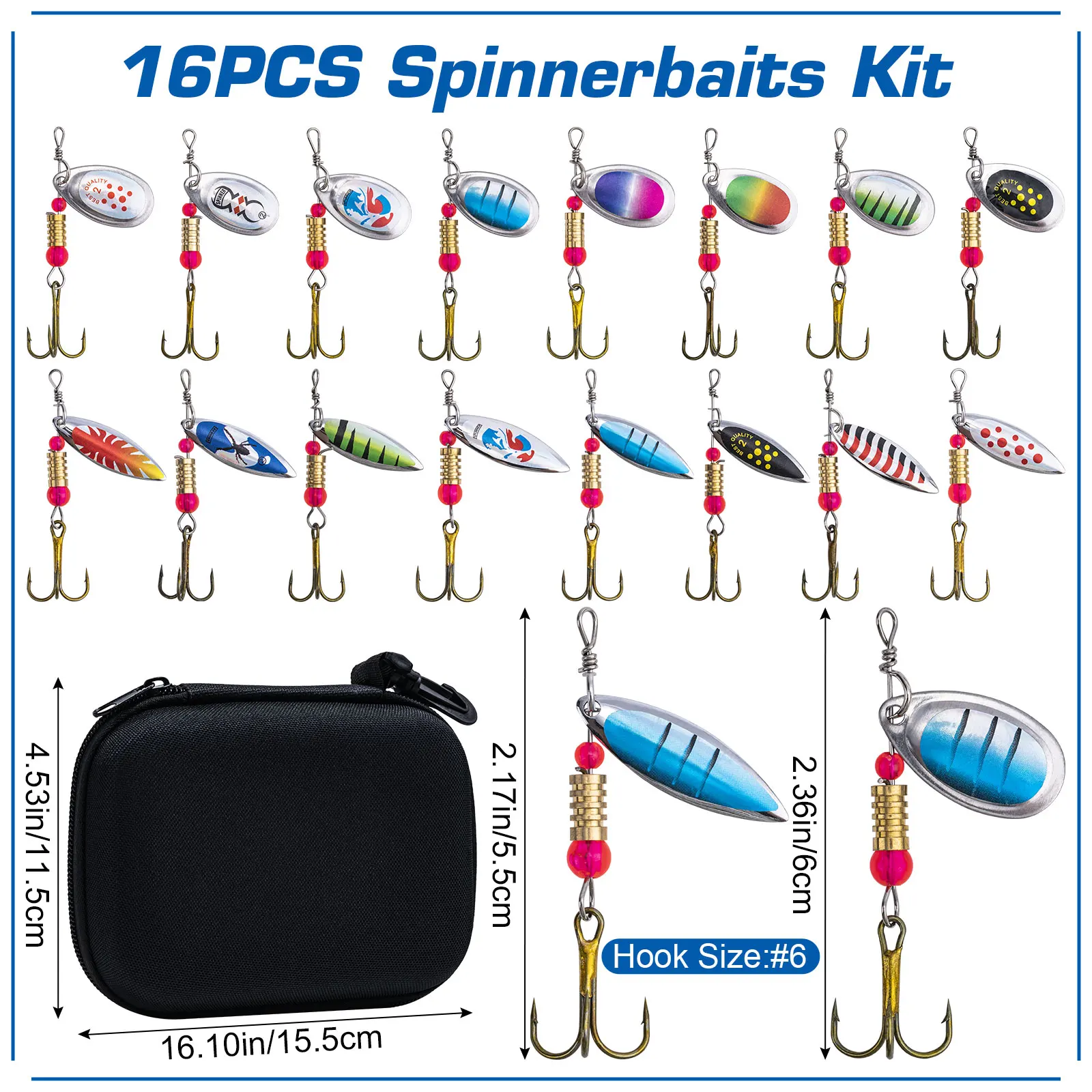Goture 16 pz/scatola Spinner S - Fishing Hook Size recensione e prezzo