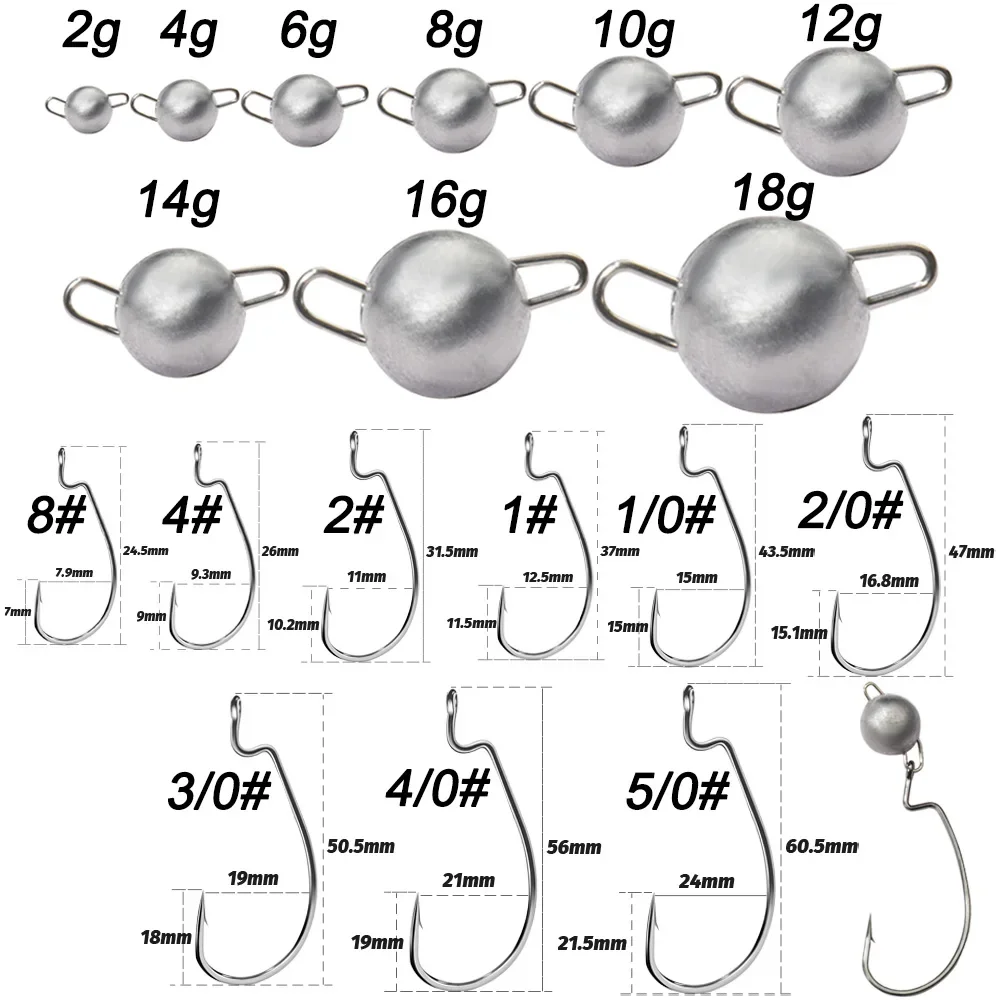 5 pz Metallo Jig Testa Verme G - Fishing Hook Offset recensione e prezzo